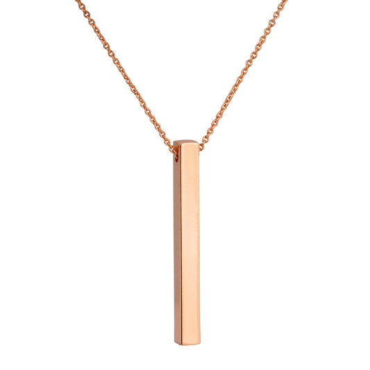 Rose Gold 4-Sided Vertical Bar Necklace